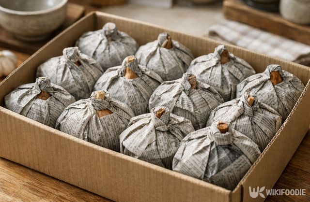 신문지와 상자를 활용한 양파 보관 방법이다. / 위키푸디