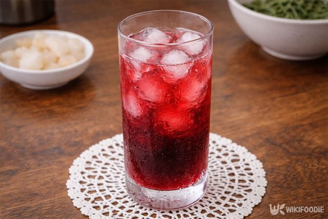 타트체리 주스에 얼음이 담겨 있다. / 위키푸디