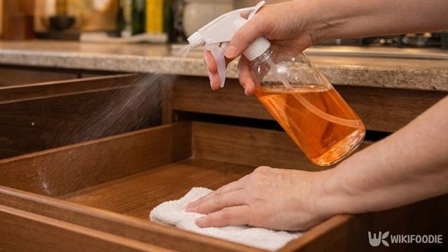 귤껍질 알코올 스프레이를 서랍에 뿌리고 있다. / 위키푸디