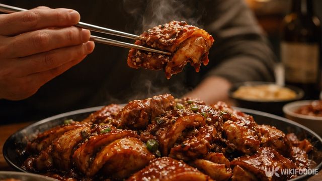 야심한 밤 매운 족발을 먹는 장면을 현실적으로 표현한 이미지다. / 위키푸디