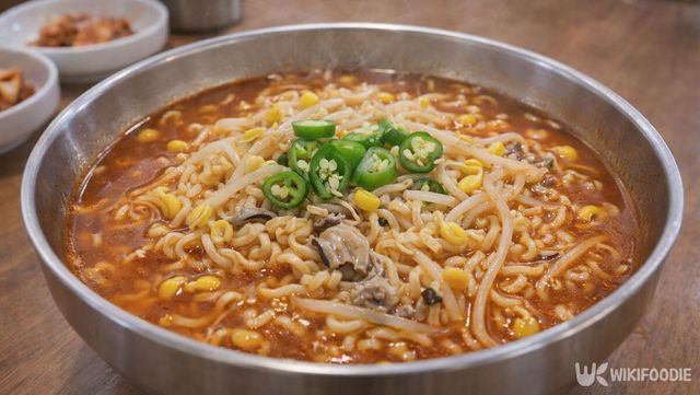 라면이 그릇에 담겨 있다. / 위키푸디