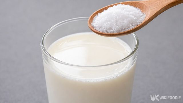 우유에 소금을 넣고 있다. / 위키푸디