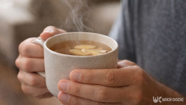 따뜻한 생강차를 마시는 일상적인 모습이다. / 위키푸디