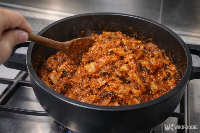 김치를 볶고 있다. / 위키푸디