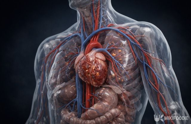 야식 후 잠든 상태에서 몸속 장기 반응을 종합적으로 표현했다. / 위키푸디