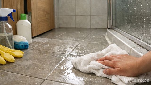 문을 열고 물기를 닦아 습기를 관리하는 장면이다. / 위키푸디