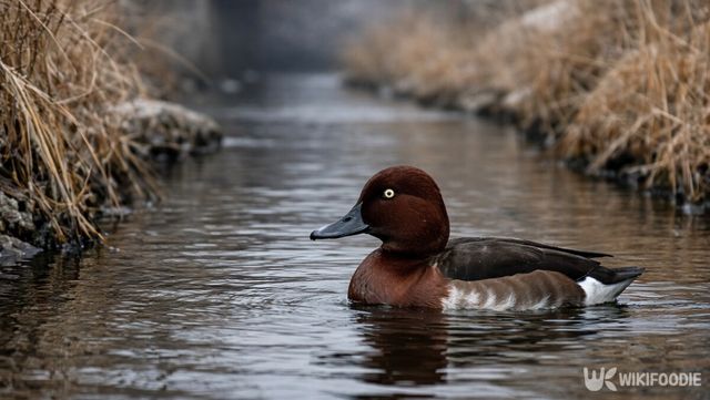 굴포천 수면 위를 유영 중인 붉은가슴흰죽지다. 해당 이미지는 기사 이해를 돕기 위해 AI로 재연하였습니다.&nbsp;/ 위키푸디