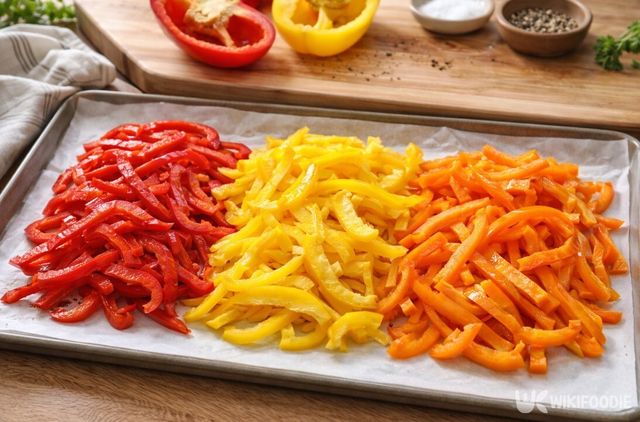 물기를 제거한 파프리카를 썰어 냉동 준비한 모습이다. / 위키푸디