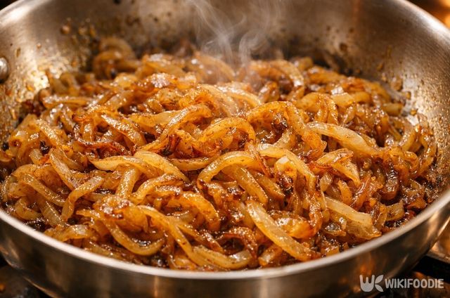 양파를 갈색이 될 때까지 볶아 끓인 수프는 체온 관리에 잘 어울린다. / 위키푸디