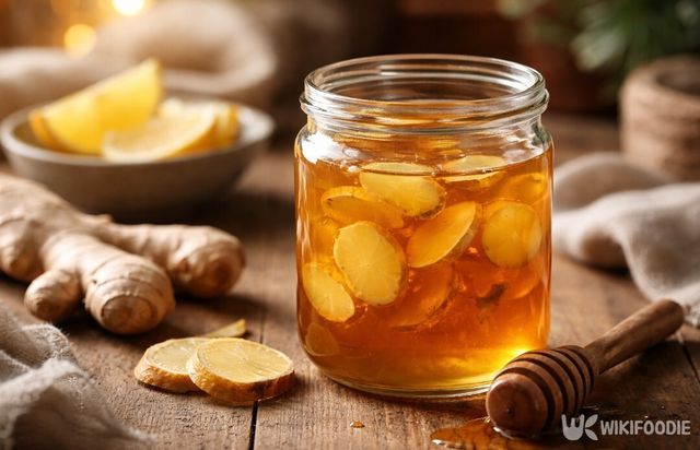 얇게 저며 꿀에 재워두면 겨울 동안 차로 즐기기 좋다. / 위키푸디