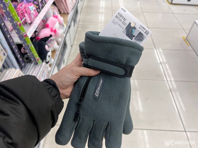 지퍼 수납 원 포인트 장갑. / 위키푸디