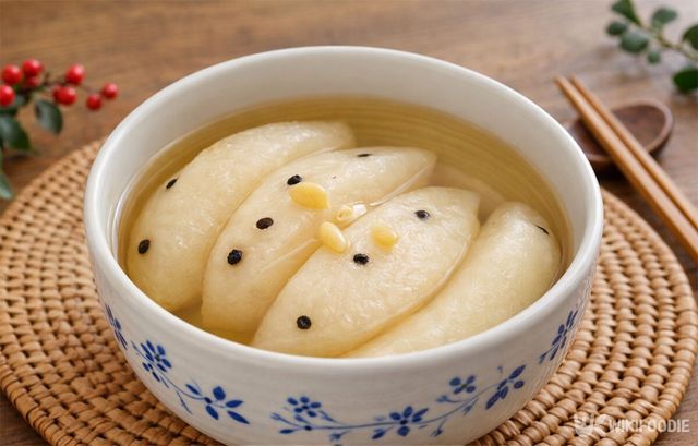 배로 만든 배숙의 모습이다. / 위키푸디