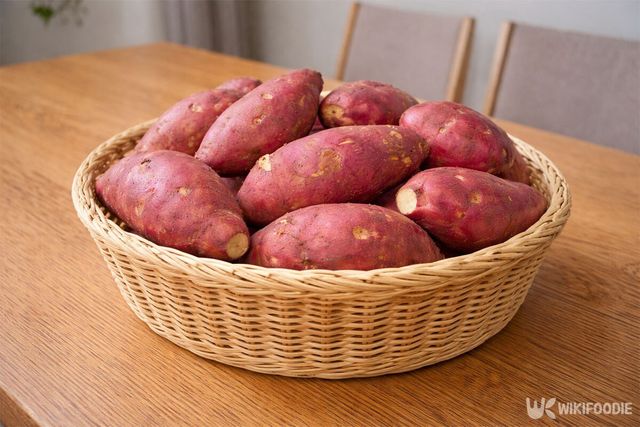 바람이 잘 통하는 바구니에 고구마를 담은 모습이다. / 위키푸디