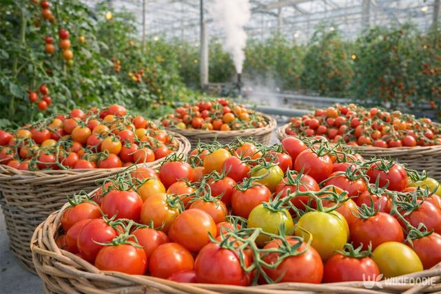 토마토가 바구니에 한가득 담겨 있다. / 위키푸디