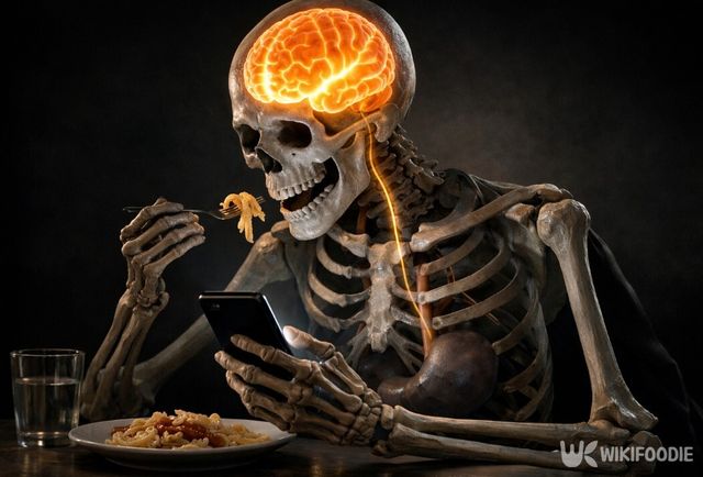 뇌가 시각 정보 처리에 몰두하면서 위장으로 가야 할 신호가 약해진 장면이다. / 위키푸디