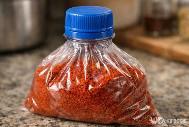 페트병 입구를 활용해 비닐봉지를 밀봉한 모습이다. / 위키푸디