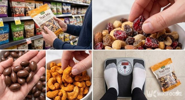 체중 늘리는 견과류 믹스 속 함정이 있는 3가지 요소를 담은 사진. / 위키푸디