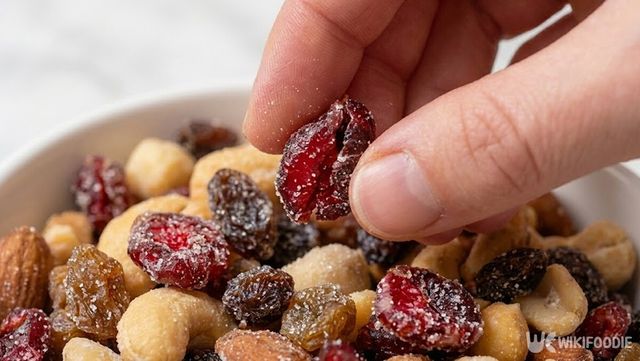말린 과일이 견과류 믹스 속에 숨어 있는 모습이다. / 위키푸디