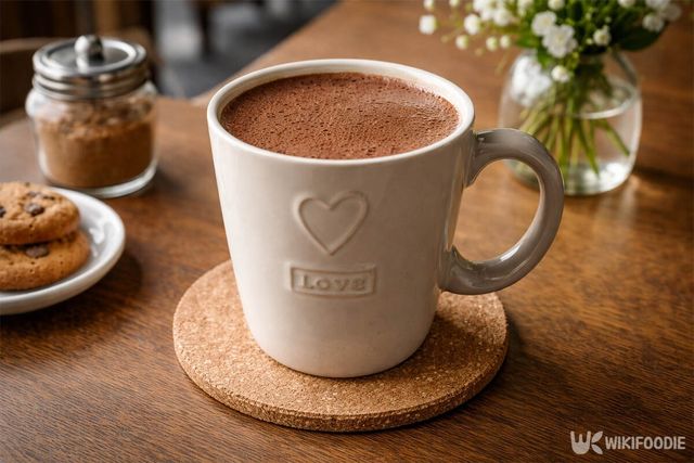 카페 테이블에 핫초코가 놓여 있다. / 위키푸디