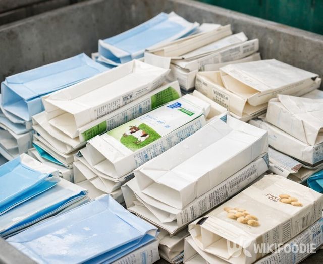 깨끗이 헹궈 모아둔 우유팩과 멸균팩 모습이다. 해당 이미지는 기사 이해를 돕기 위해 AI로 재연하였습니다. / 위키푸디