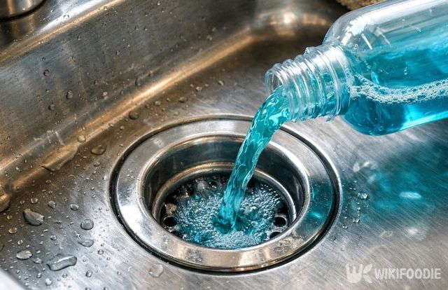 가글을 싱크대 배수구에 붓고 있다. / 위키푸디