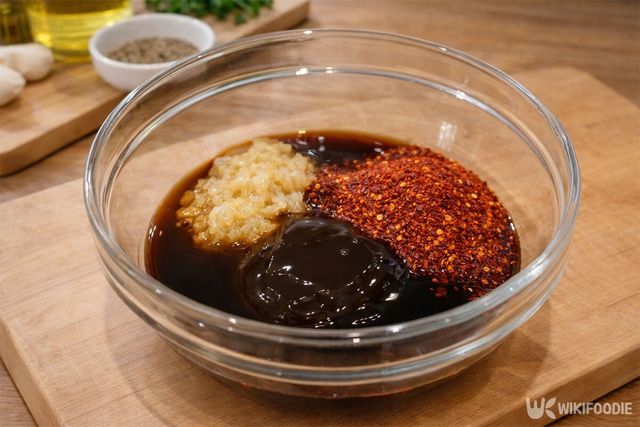 볼에 양념 재료가 담겨 있다. / 위키푸디