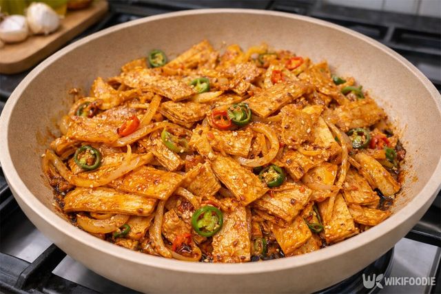 완성된 어묵볶음의 모습이다. / 위키푸디