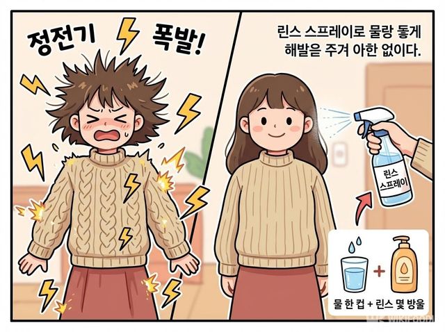 린스 스프레이를 뿌리면 겨울철 옷 정전기를 줄일 수 있다. / 위키푸디
