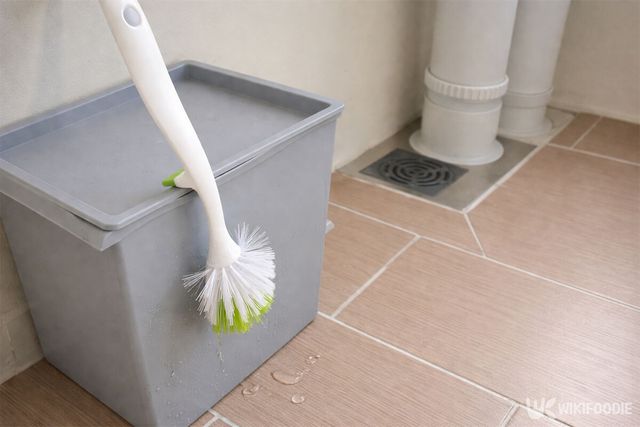 물 묻은 변기 솔을 말리고 있다. / 위키푸디
