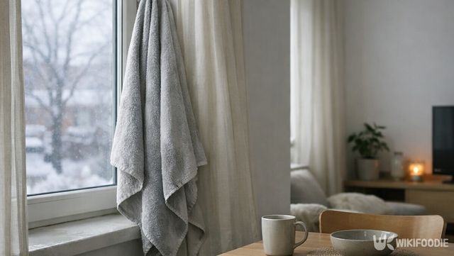 가습기 없이 수건으로 실내 공기를 관리하는 장면이다. / 위키푸디