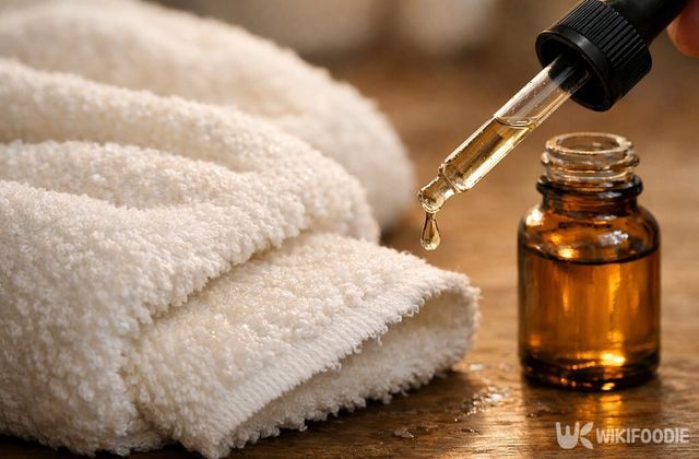 수건에 소량의 아로마 오일을 더하는 모습. / 위키푸디