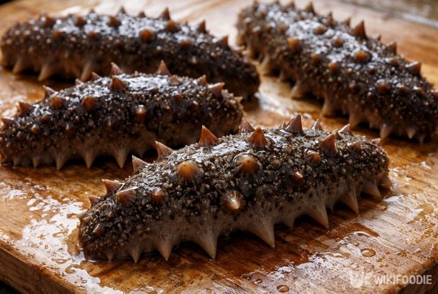 겨울철 조직이 단단해진 생해삼이다. / 위키푸디