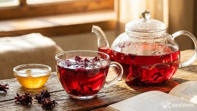 히비스커스차가 테이블에 놓여 있다. / 위키푸디