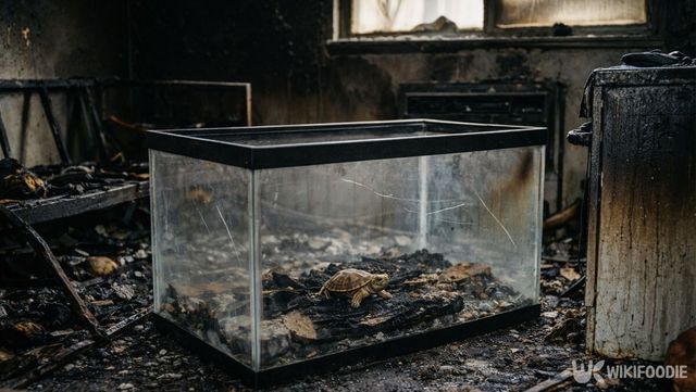 홍콩 아파트 화제 현장에서 살아남은 설카타 거북의 모습이다. 해당 이미지는 기사 이해를 돕기 위해 AI로 재연하였습니다. / 위키푸디