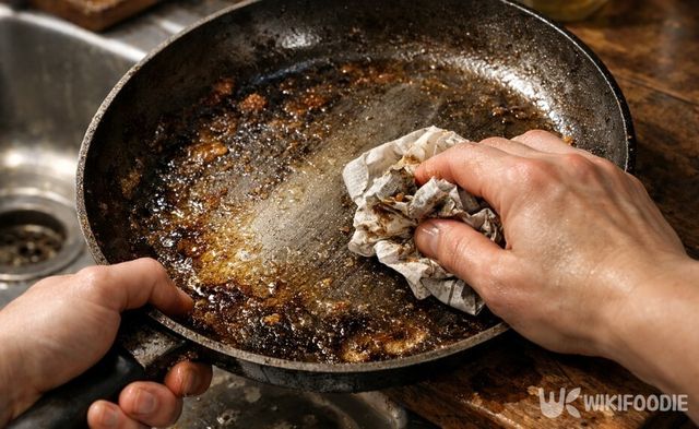 설거지 전 신문지로 기름기를 닦아내면 세제 사용량을 줄일 수 있다. / 위키푸디