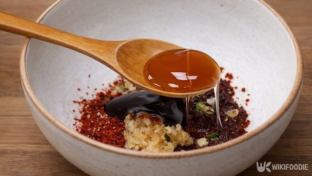 양념장을 만들고 있다. / 위키푸디