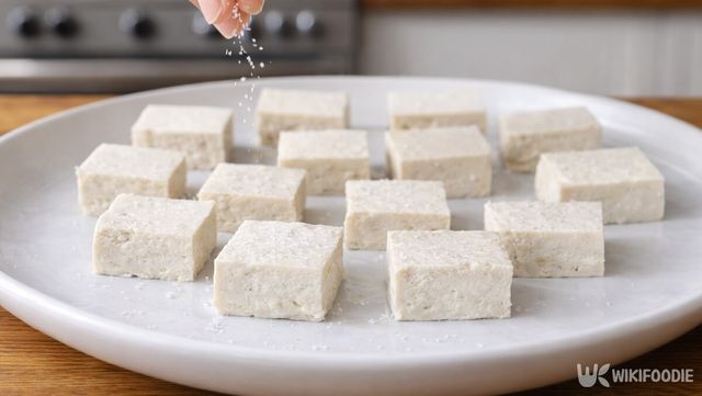 두부에 소금을 뿌리고 있다. / 위키푸디