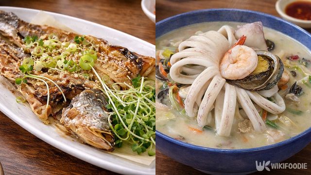 금문도 백 짬뽕,&nbsp;강화섬 쌀밥 집 보리굴비 구이 사진. / 위키푸디