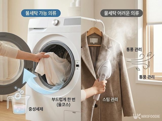 새 옷을 단독으로 세탁기에 넣고 첫 세탁을 준비하는 장면이다.&nbsp;/ 위키푸디