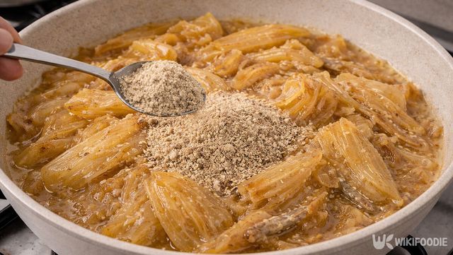 묵은지에 들깻가루를 넣고 조리는 모습. / 위키푸디