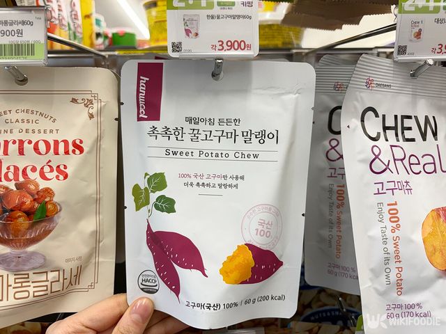 한울 브랜드의 촉촉한 꿀고구마 말랭이. / 위키푸디