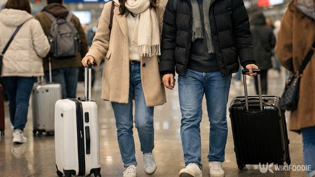 캐리어를 끌고 이동하는 여행객들. / 위키푸디