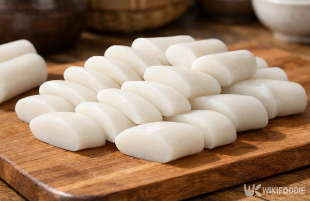 얇게 썰린 가래떡의 흰빛이 새해의 시작을 상징한다. / 위키푸디