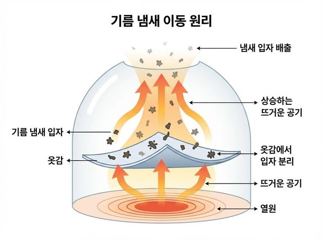 기름 냄새 이동 원리 삽화. / 위키푸디