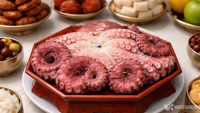 제삿상에 문어가 올라가 있다. / 위키푸디