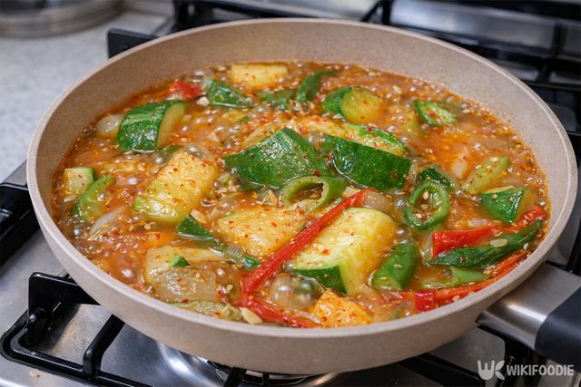 완성된 애호박찌개의 모습이다. / 위키푸디