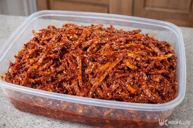 완성된 황태채 장아찌의 모습. / 위키푸디