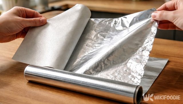 쿠킹호일을 펼쳐 요리를 준비하는 모습이다. / 위키푸디