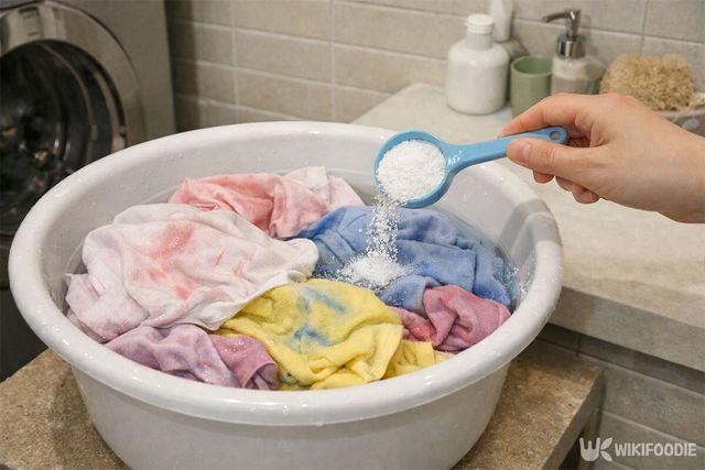 세탁 세제를 한 스푼 넣고 있다. / 위키푸디