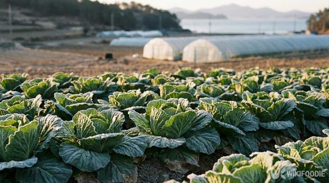 봄동이 수확을 기다리고 있다. / 위키푸디